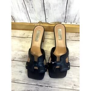 STEVEN NEW YORK Women's Hadyn Heeled Slide Sandals - Black - Size 8